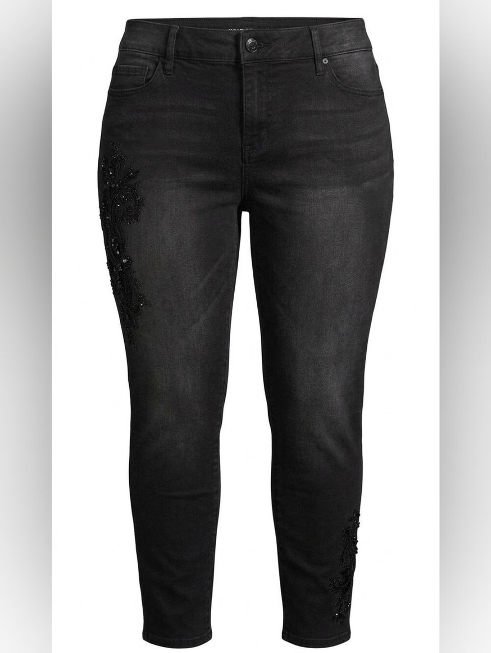 NWT White House Black Market Beaded Embroidered Skinny Ankle Jeans Size 10
